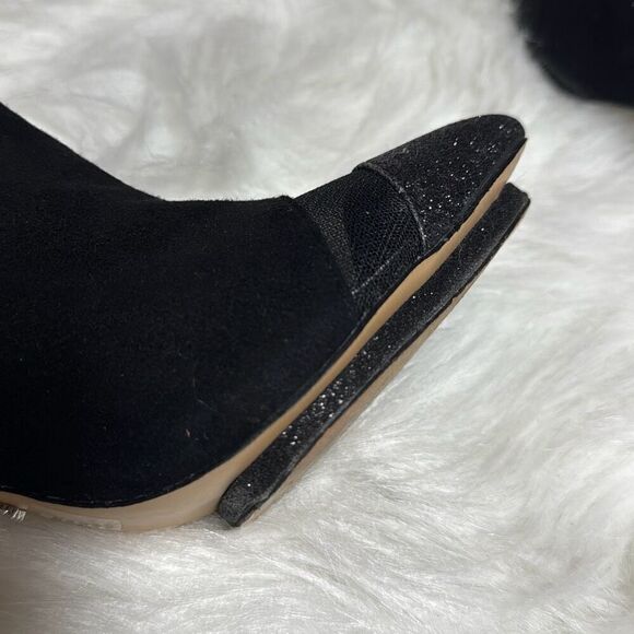 Victoria’s Secret Women’s Black Leather Suede Pointed Toe Bootie Size 8 - Picture 11 of 12